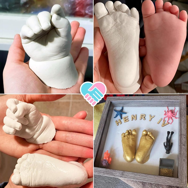 Luna Bean Baby Footprint and Hand Casting Kit (2 Pack) Personalized Baby Gifts for New Mom - Infant Newborn Foot Handprint Keepsake Mom to Be Gift - Image 4